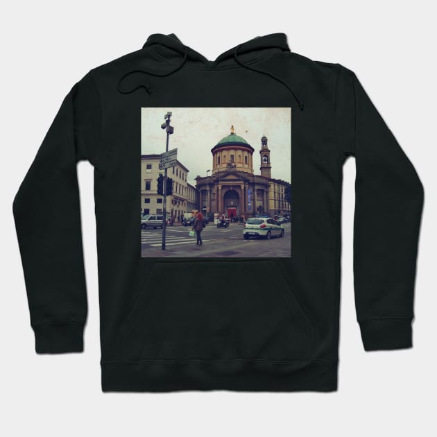 Italy sightseeing trip photography from city scape Milano Bergamo Lecco Hoodie by BoogieCreates